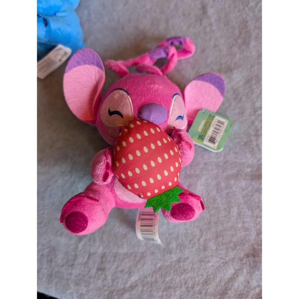 Feed Me Stitch Disney Plush Pink Angel eating Strawberry & Stitch Eating Avocado - Picture 3 of 13